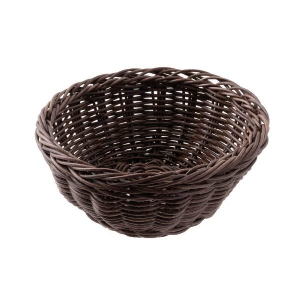 CESTINO PANE TONDO Ø 20 cm - H. 8 cm POLYRATTAN MARRONE