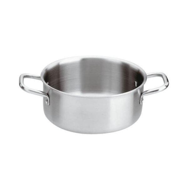 CASSERUOLA BASSA 2 MANIGLIE Ø cm 24 INOX H. 8 cm - 3,7 LT