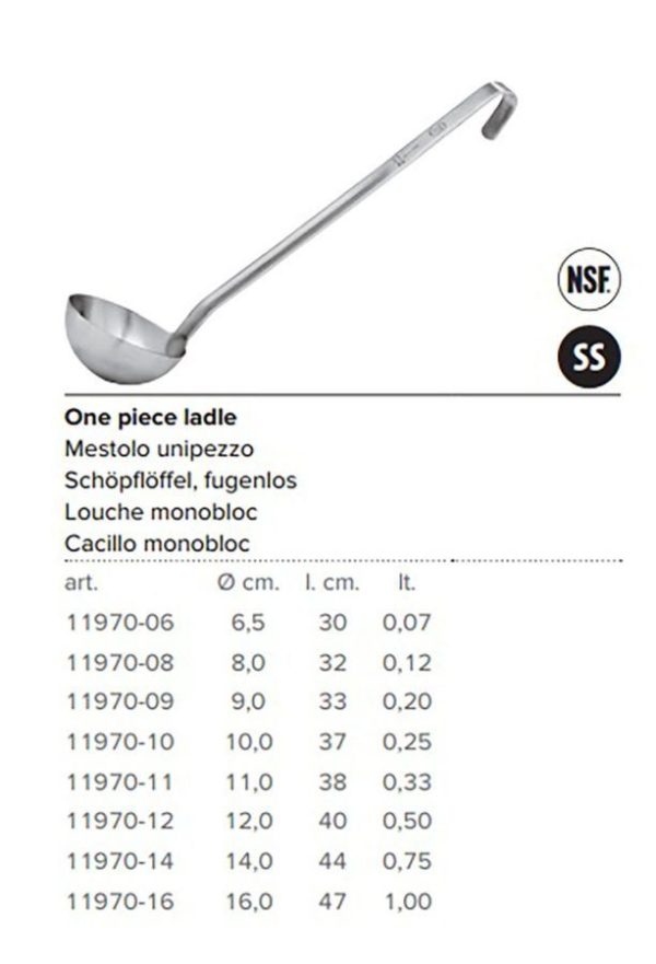 MESTOLO UNIPEZZO Ø cm 12 ACCIAIO INOX