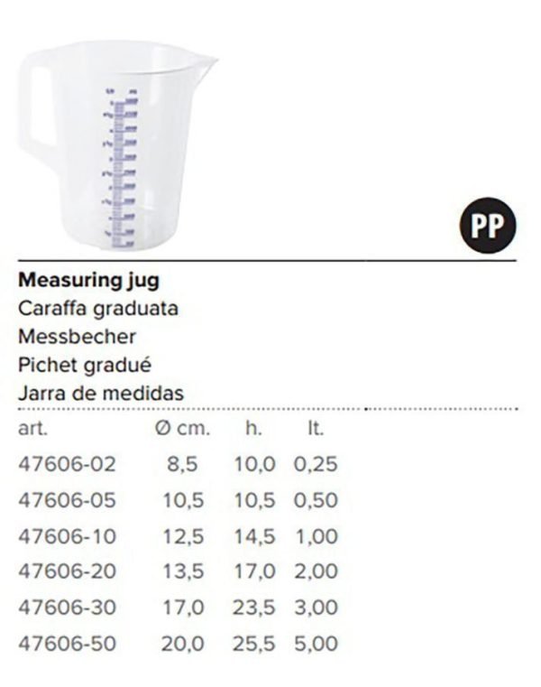 CARAFFA GRADUATA CM 10,5 Pp LT 0,5
