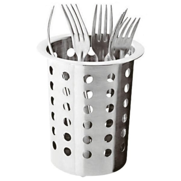 CESTELLO PORTA POSATE INOX Ø 10 H.14