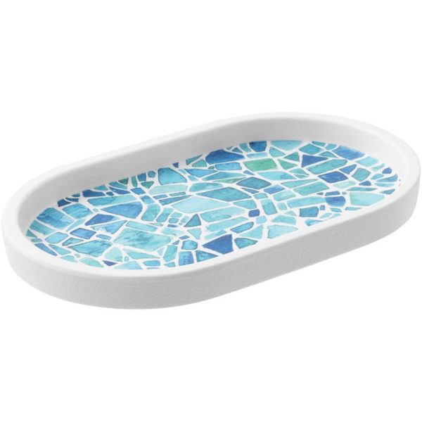 MOSAIC PIATTO OVALE MELAMINA MIS. 17,6X10,8 cm H. 1,8 LIGHT BLUE
