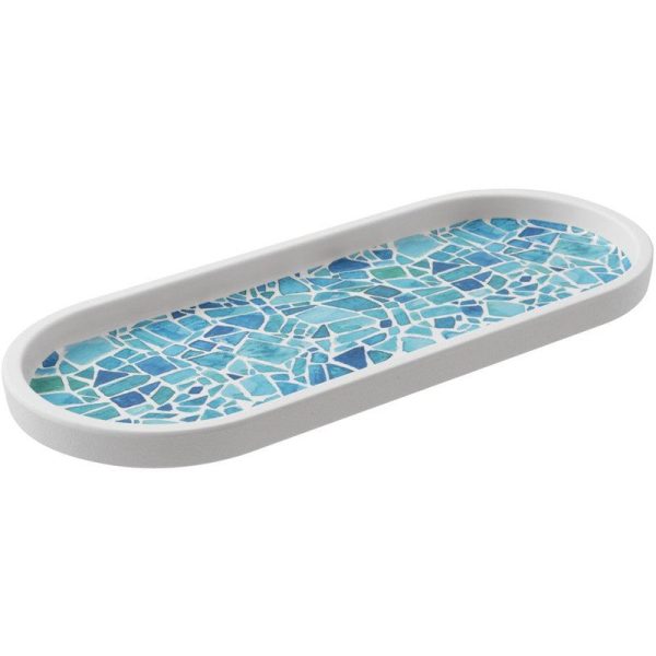 MOSAIC PIATTO OVALE MELAMINA MIS. 26,6X10,8 cm H. 1,8 LIGHT BLUE