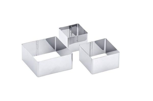 COPPAPASTA QUADRATI ACCIAIO INOX 6,8x10x4,5H cm cf 3 pz