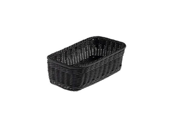 CESTINO VANITY RETTANGOLARE IN POLIPROPILENE COLORE NERO 32,5x26,5x10 cm 1/2 GN