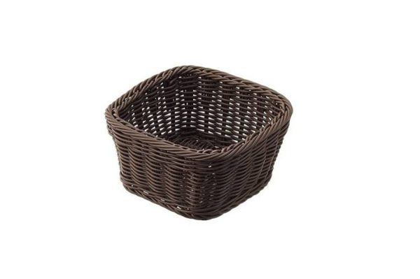 CESTINO VANITY QUADRATO IN POLIPROPILENE COLORE MARRONE 16x16x10 cm